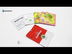 3 gommes de CBD scellées sur les côtés Mylar Bags Weed Cannabis Emballage 3,5 g Sac fermeture éclair