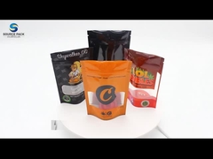 3.5g de cannabis plastique Stand Up Pouch Ziplock Weed Mylar Bags pour l'emballage de la marijuana avec fenêtre